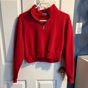 TNA CozyAF Scarlet Quarter-Zip Top